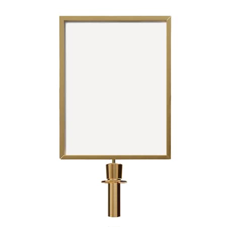 Stanchion Post Top Sign Frame 22 X 28 In. V Satin Brass, EXIT SALIDA